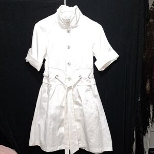 Böhme Vintage  White Trench Coat Dress,